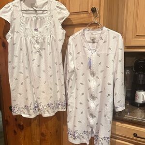 Charter Club White and Purple Floral Pajama Set